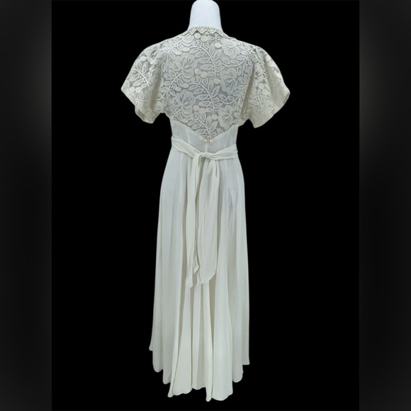 Karen Alexander Vintage Lace Maxi Dress Ivory Size 8 - Picture 8 of 15